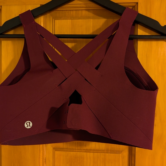 Lululemon Athletica Burgundy Enlite V-Neck Sports Bra 32D - Picture 2 of 5